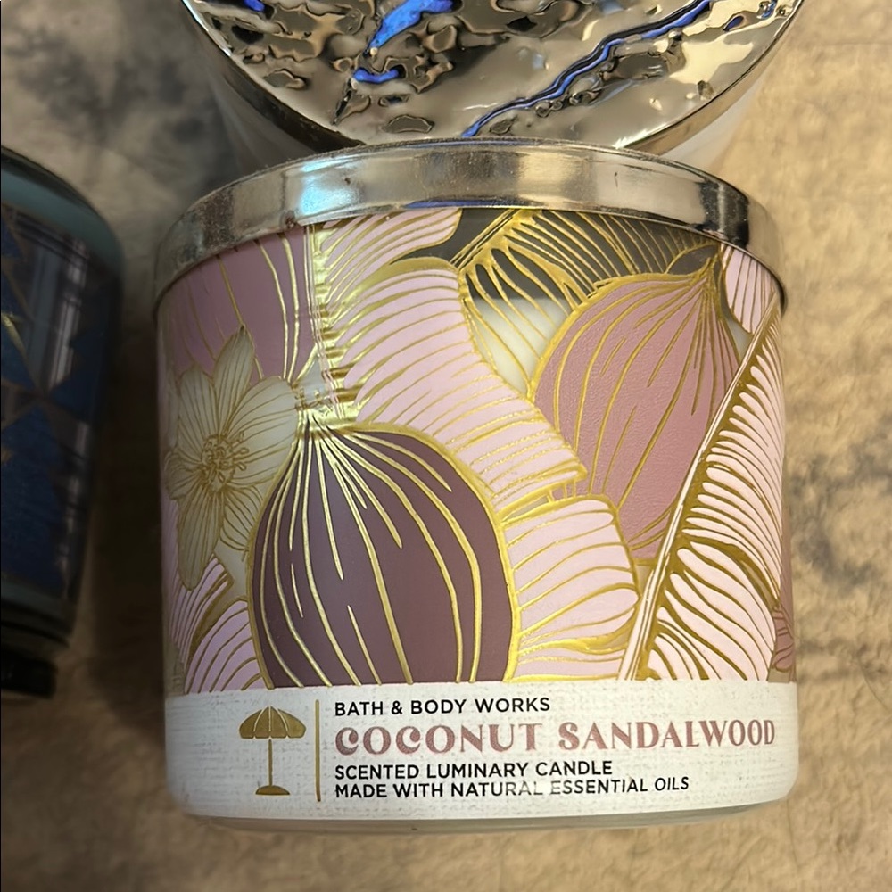 Bath & Body Works Coconut Sandalwood Candle - Pink and Gold